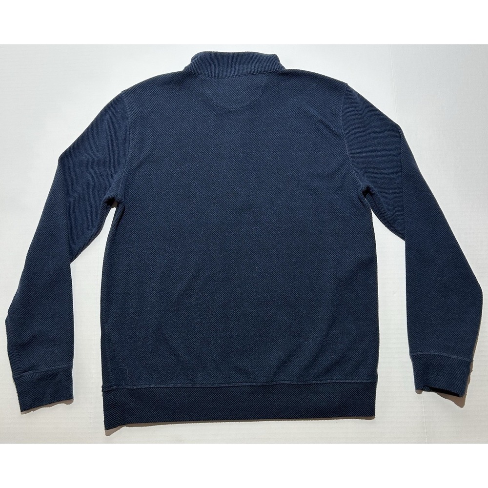 Faherty Legend Sweater 1/4 Zip Pullover Navy Blue Men's Size Medium Casual EUC - Picture 6 of 8